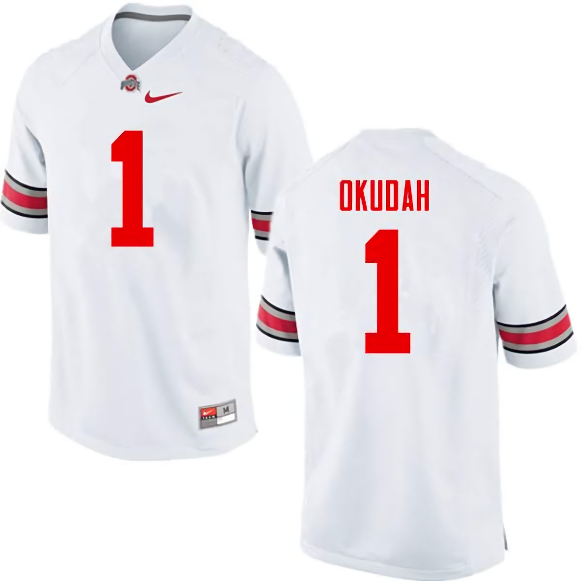 Jeffrey Okudah Ohio State Buckeyes Men's NCAA #1 Nike White College Stitched Football Jersey VSH6656VF